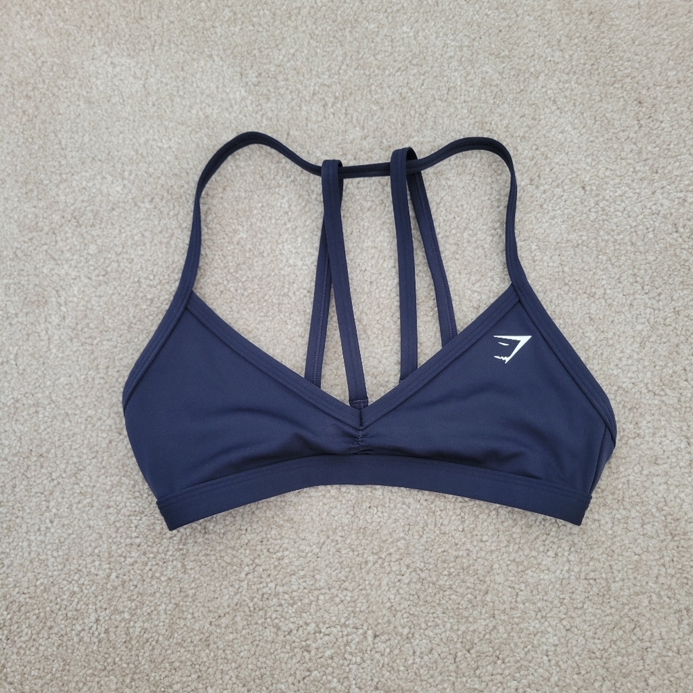 Gymshark Midnight Blue Strappy Minimal Sports Bra Size XS